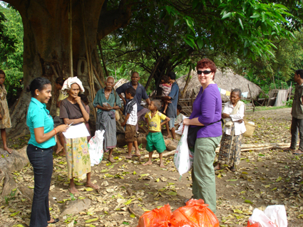 Managing Director Carolyn Evans hard at work in Sidara, Timor Leste